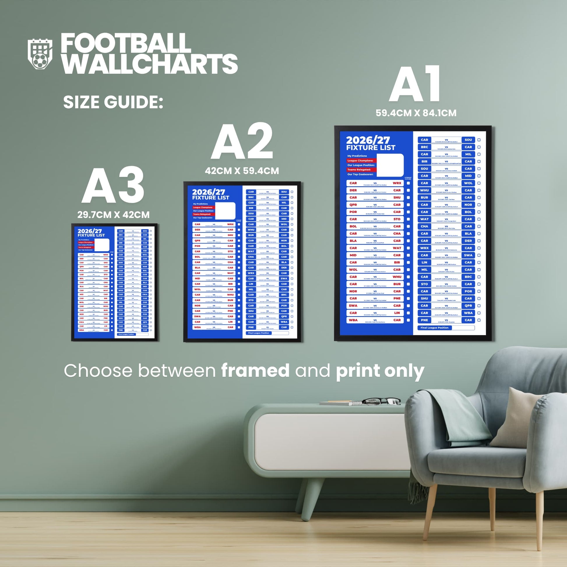 Cardiff City — Size Chart
