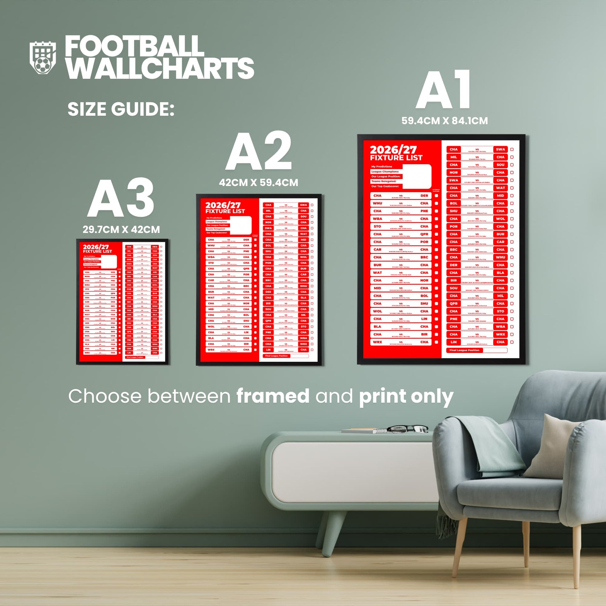 Charlton Athletic — Size Chart