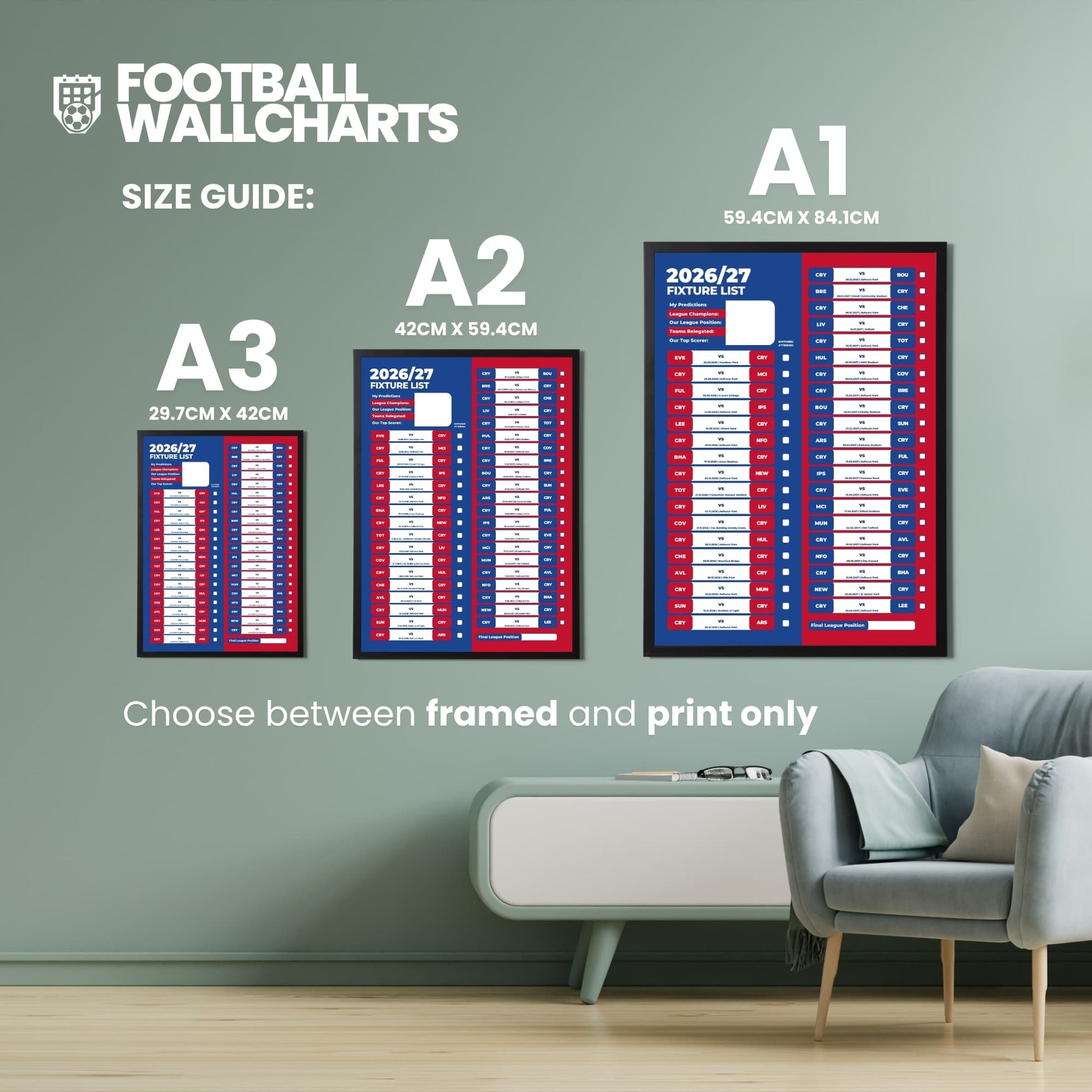 Crystal Palace — Size Chart