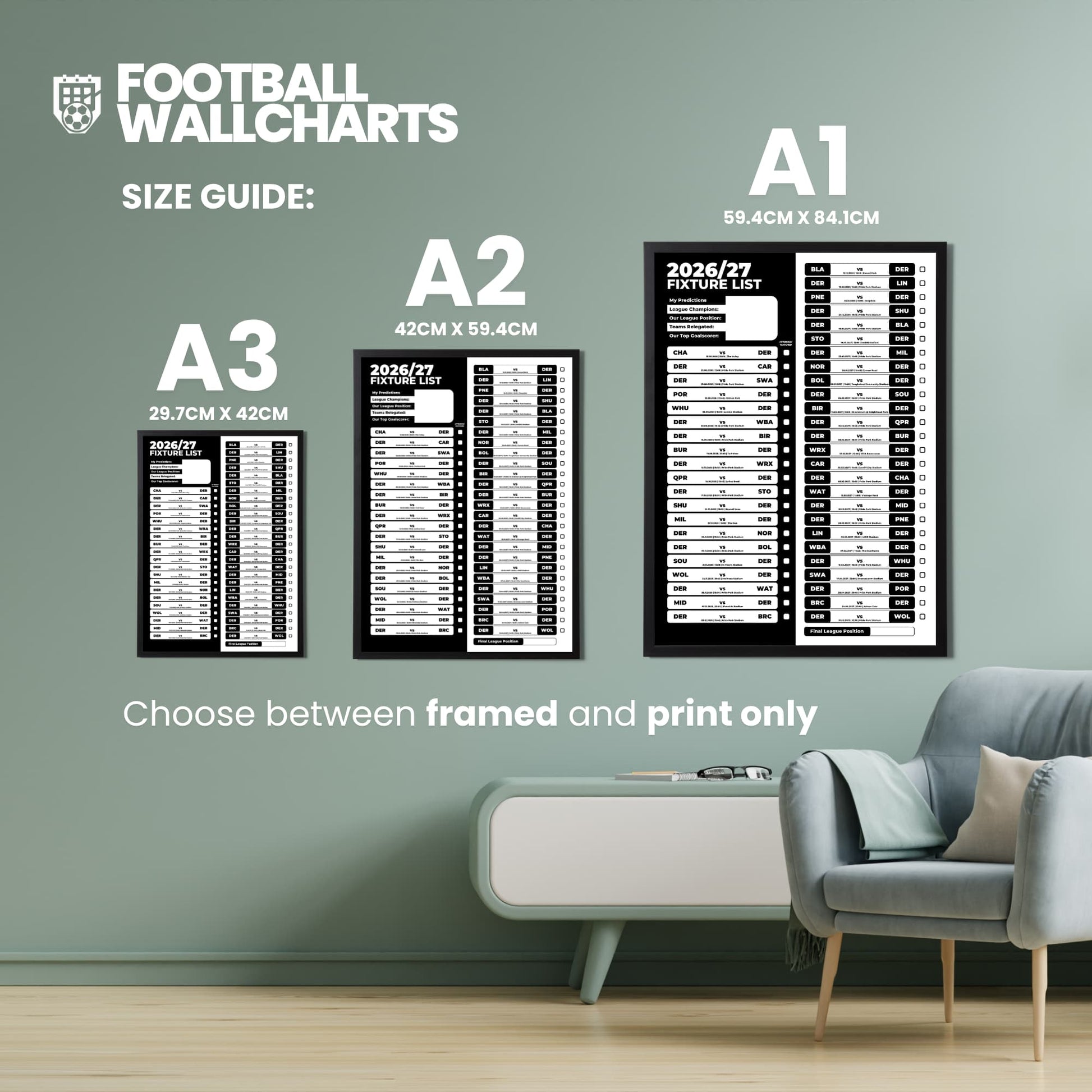Derby County — Size Chart