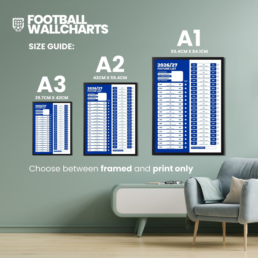Everton — Size Chart