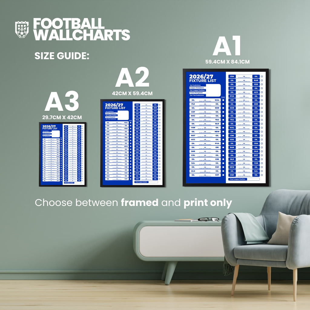 Gillingham — Size Chart