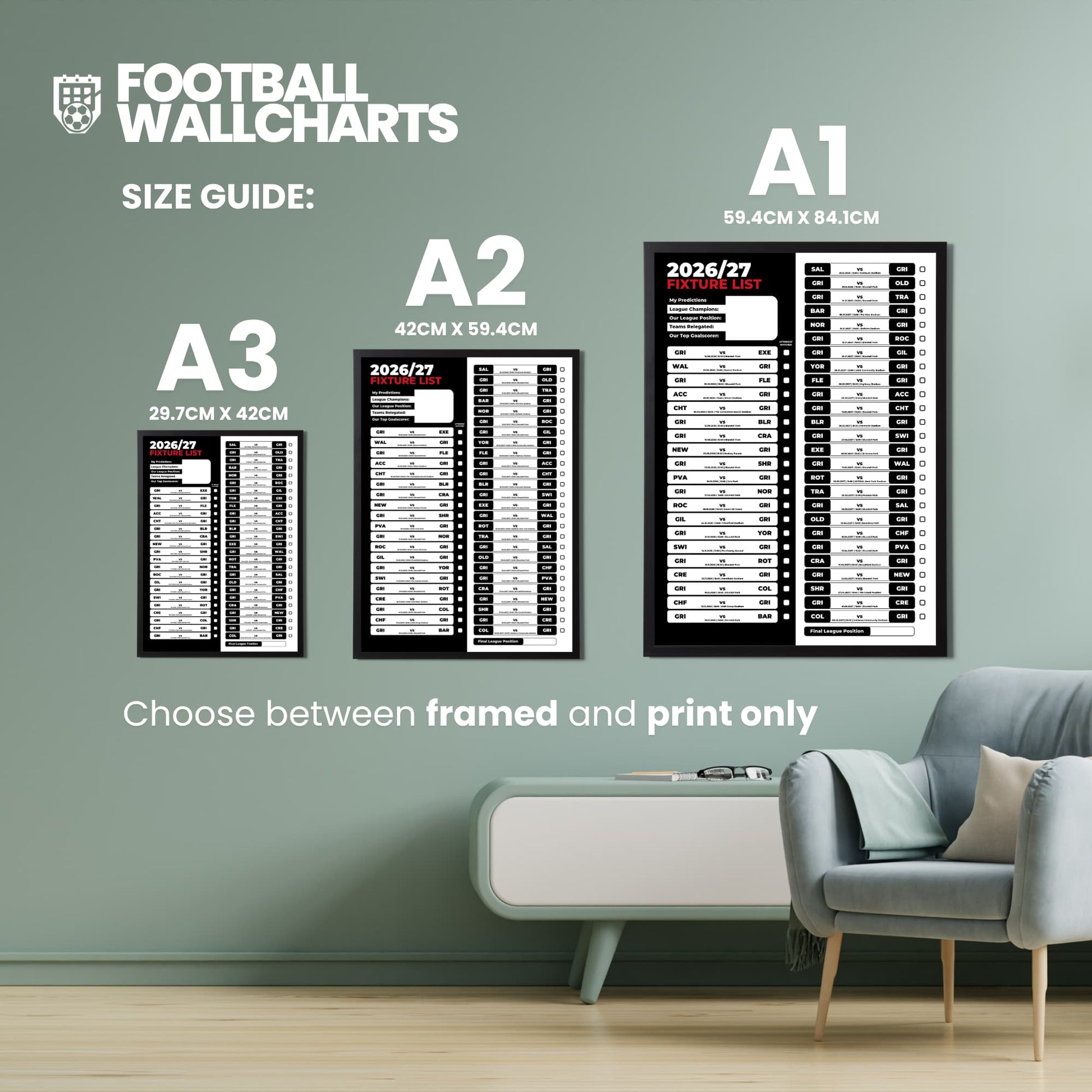 Grimsby Town — Size Chart