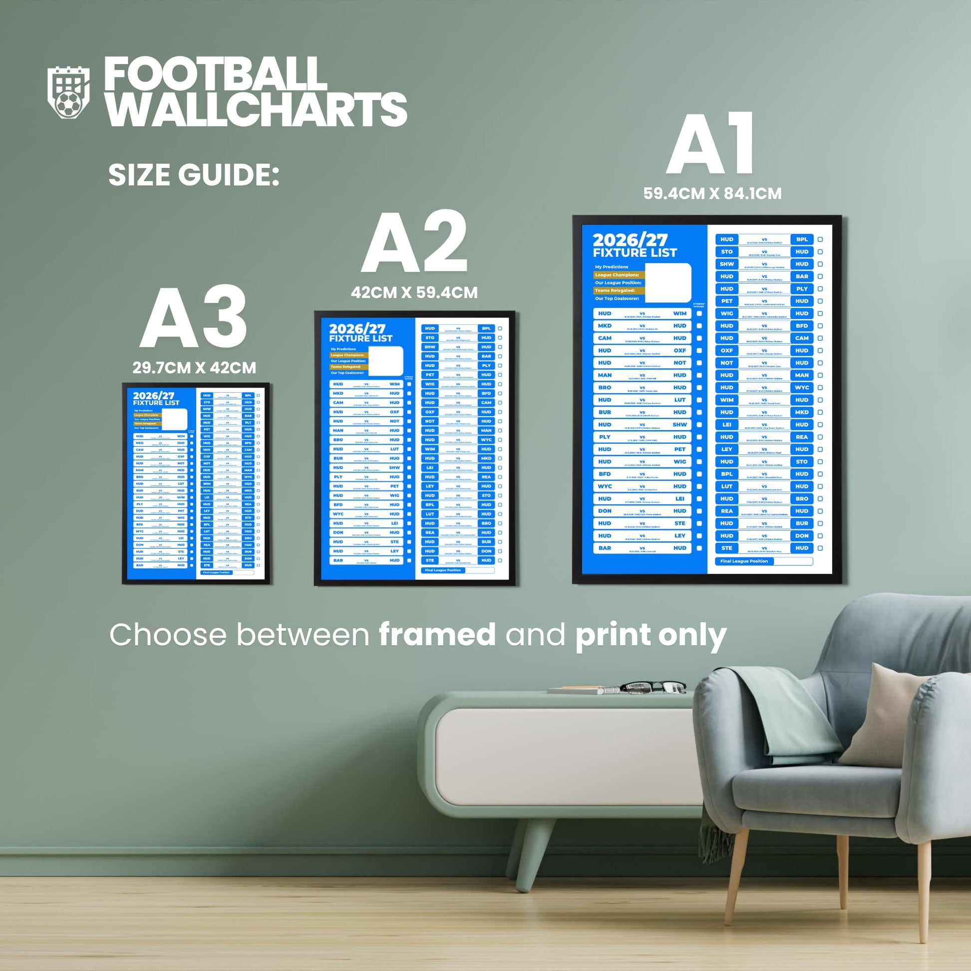 Huddersfield Town — Size Chart