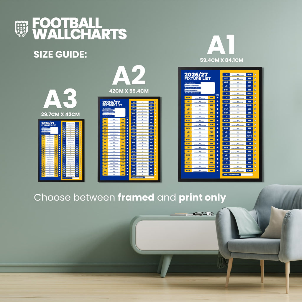 Leicester City — Size Chart
