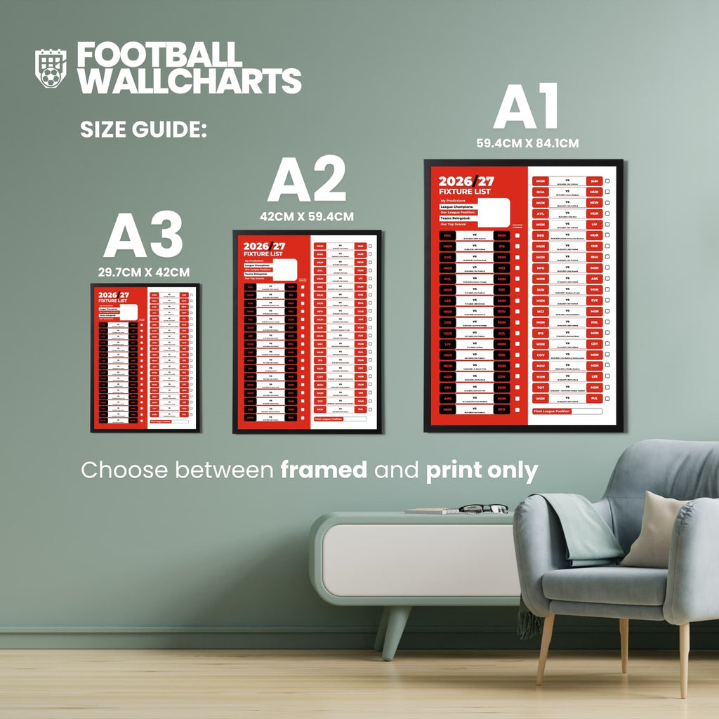 Premier League Clubs - 2026/27 Fixture Poster