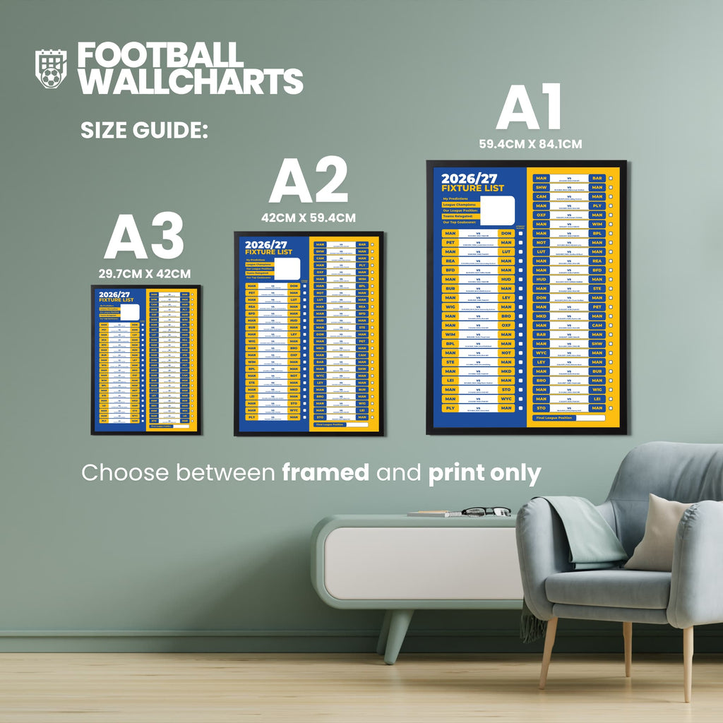 Mansfield Town — Size Chart