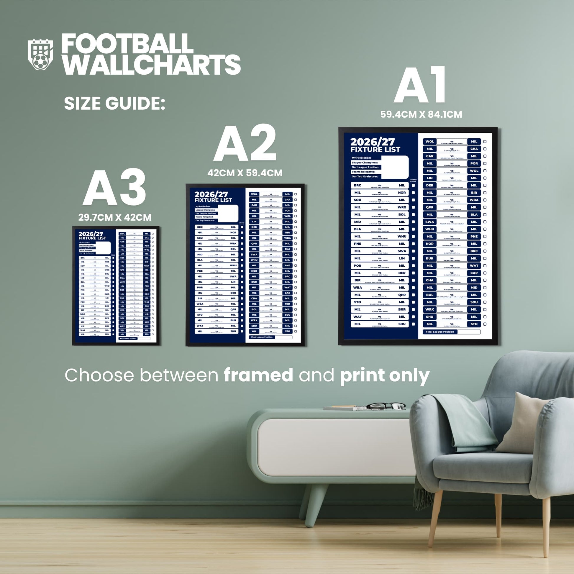 Millwall — Size Chart