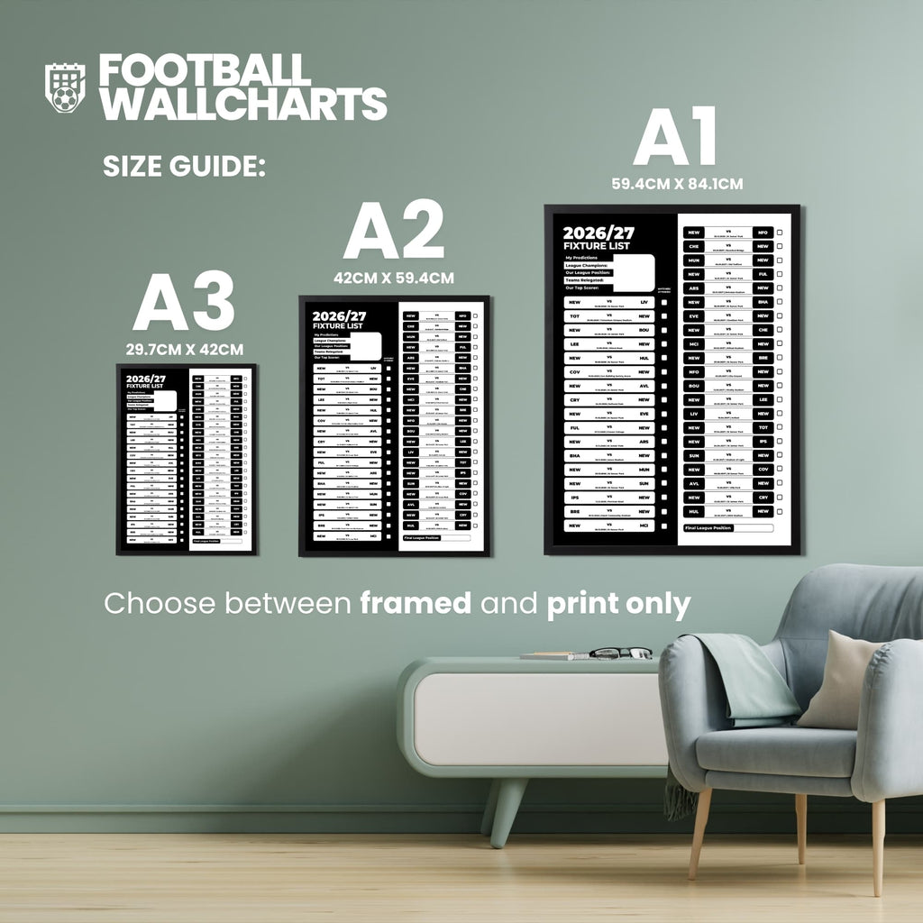 Newcastle United — Size Chart