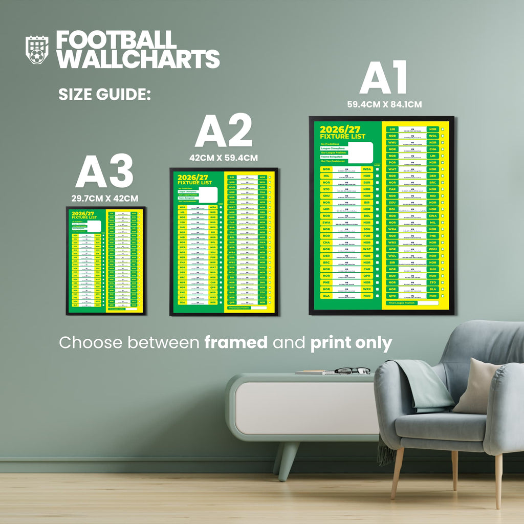 Norwich City — Size Chart