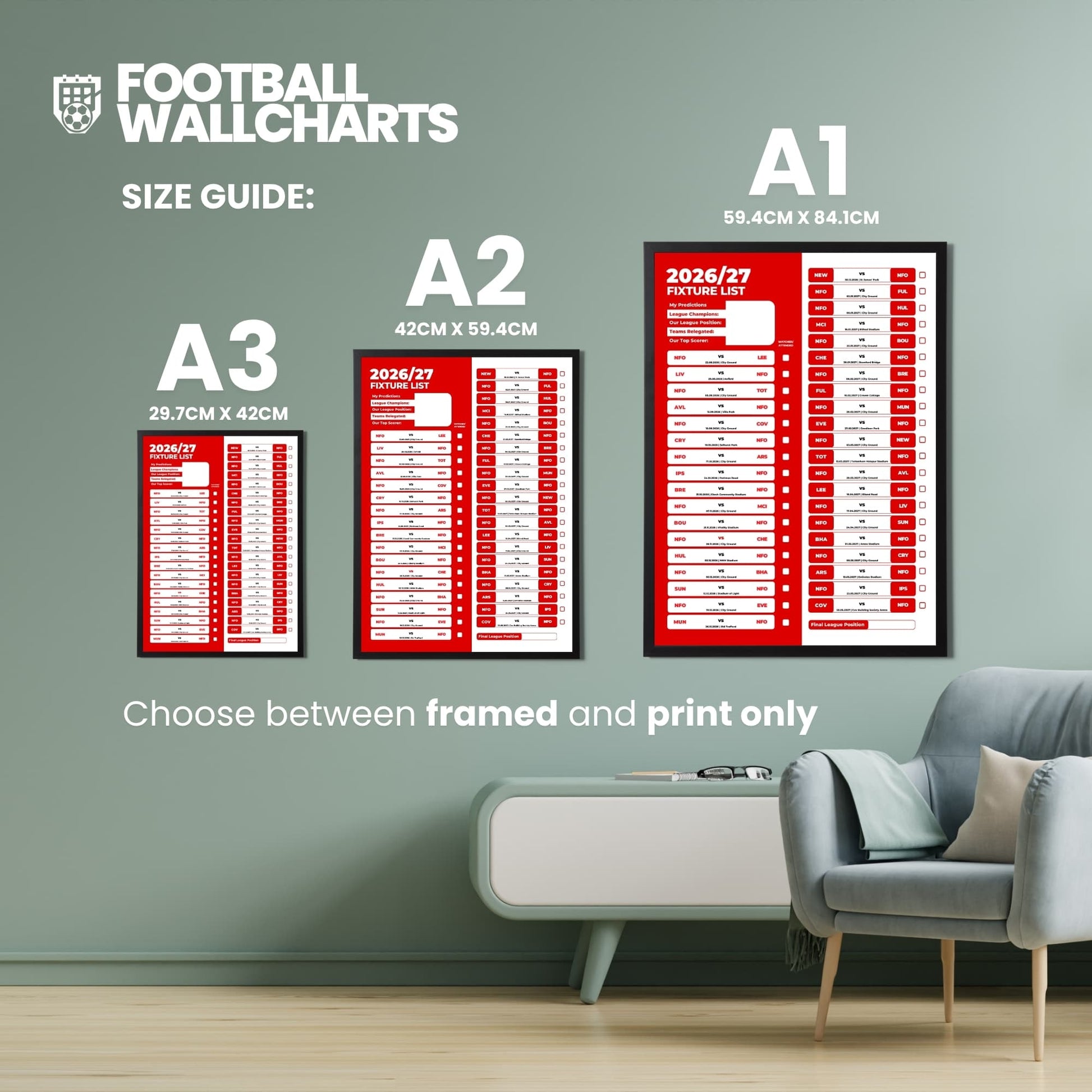 Nottingham Forest — Size Chart