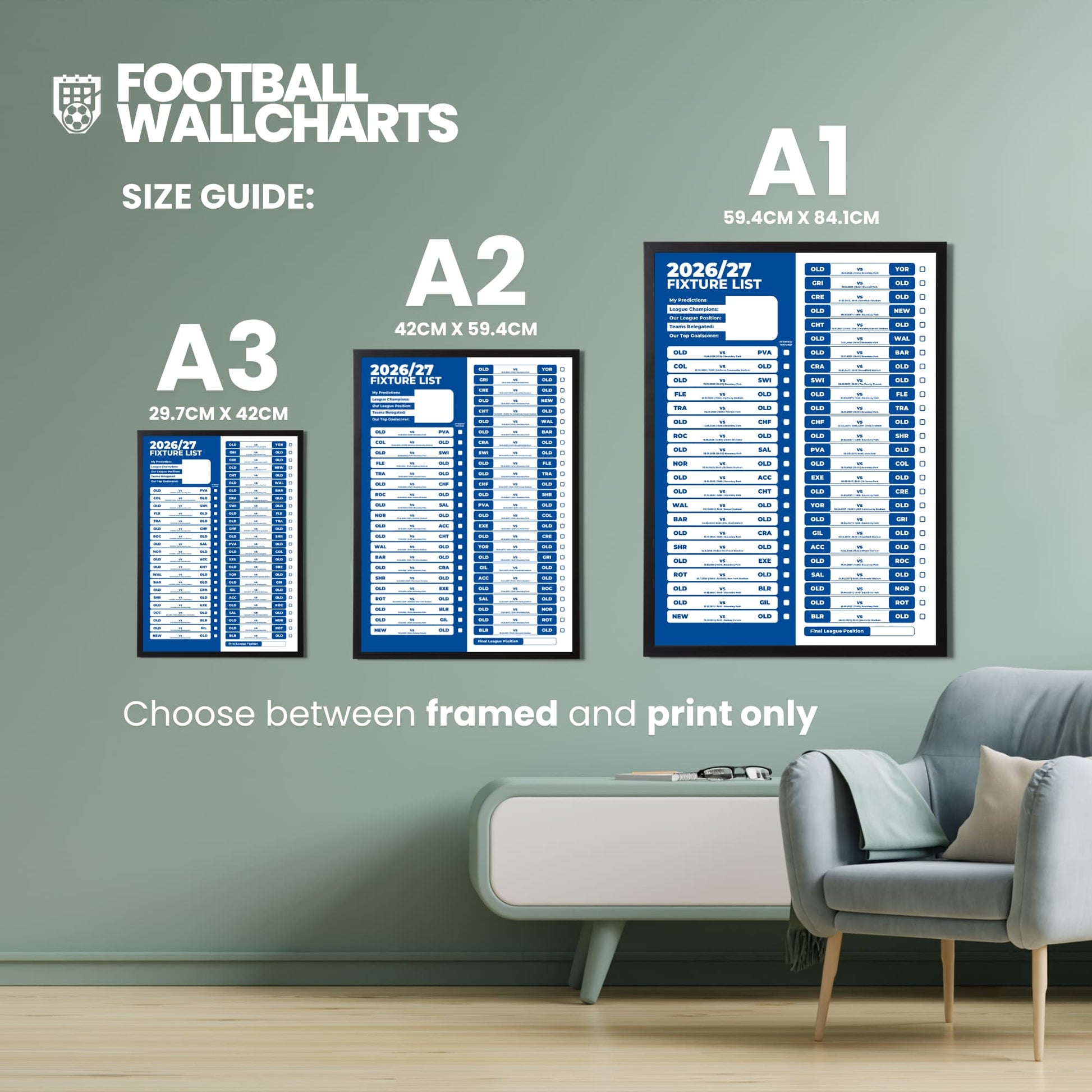 Oldham Athletic — Size Chart