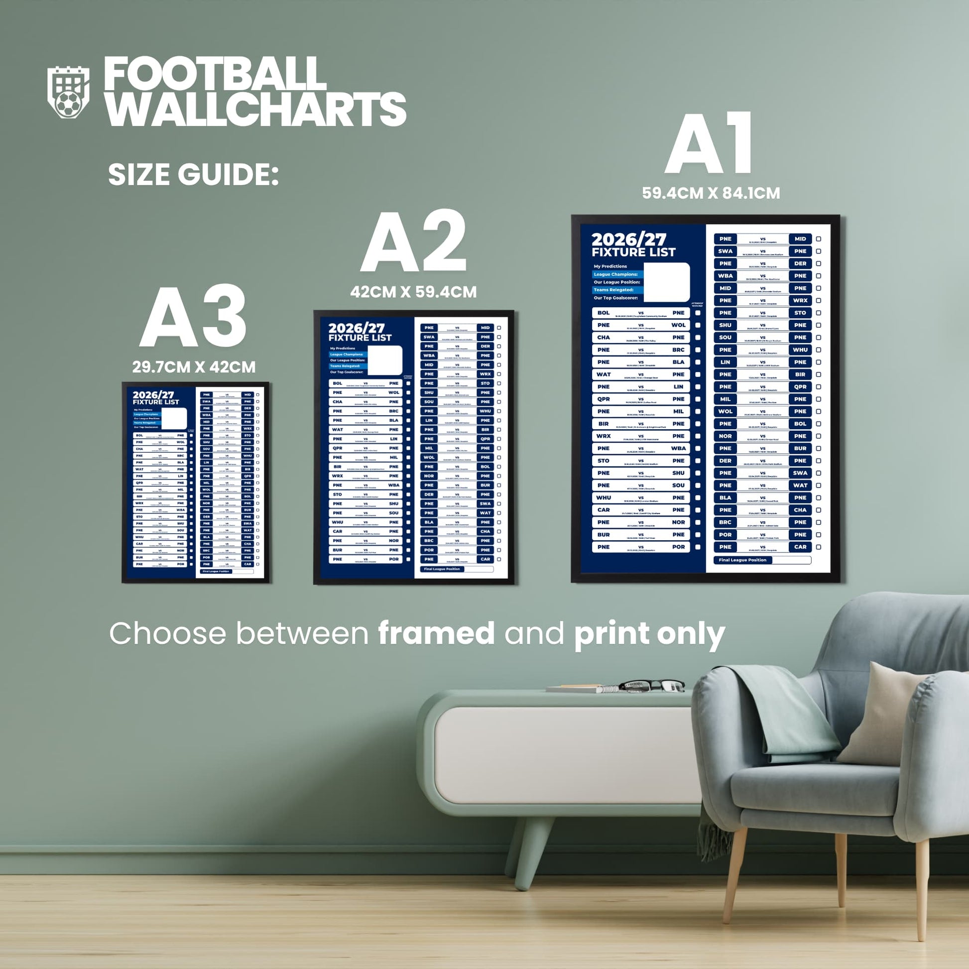 Preston North End — Size Chart