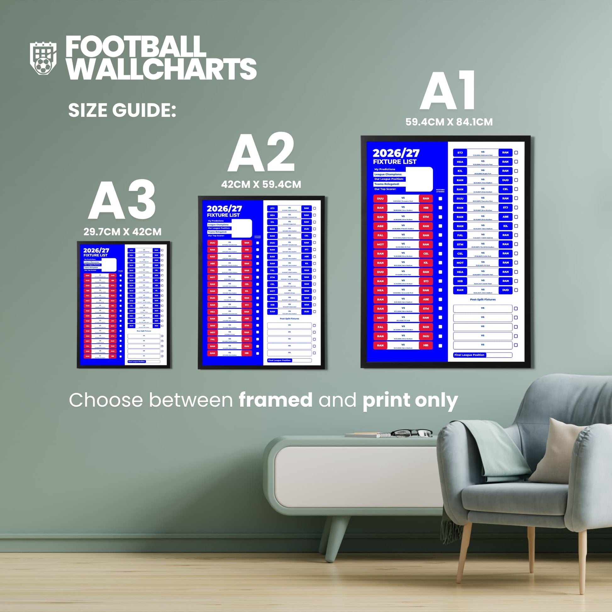 Rangers — Size Chart