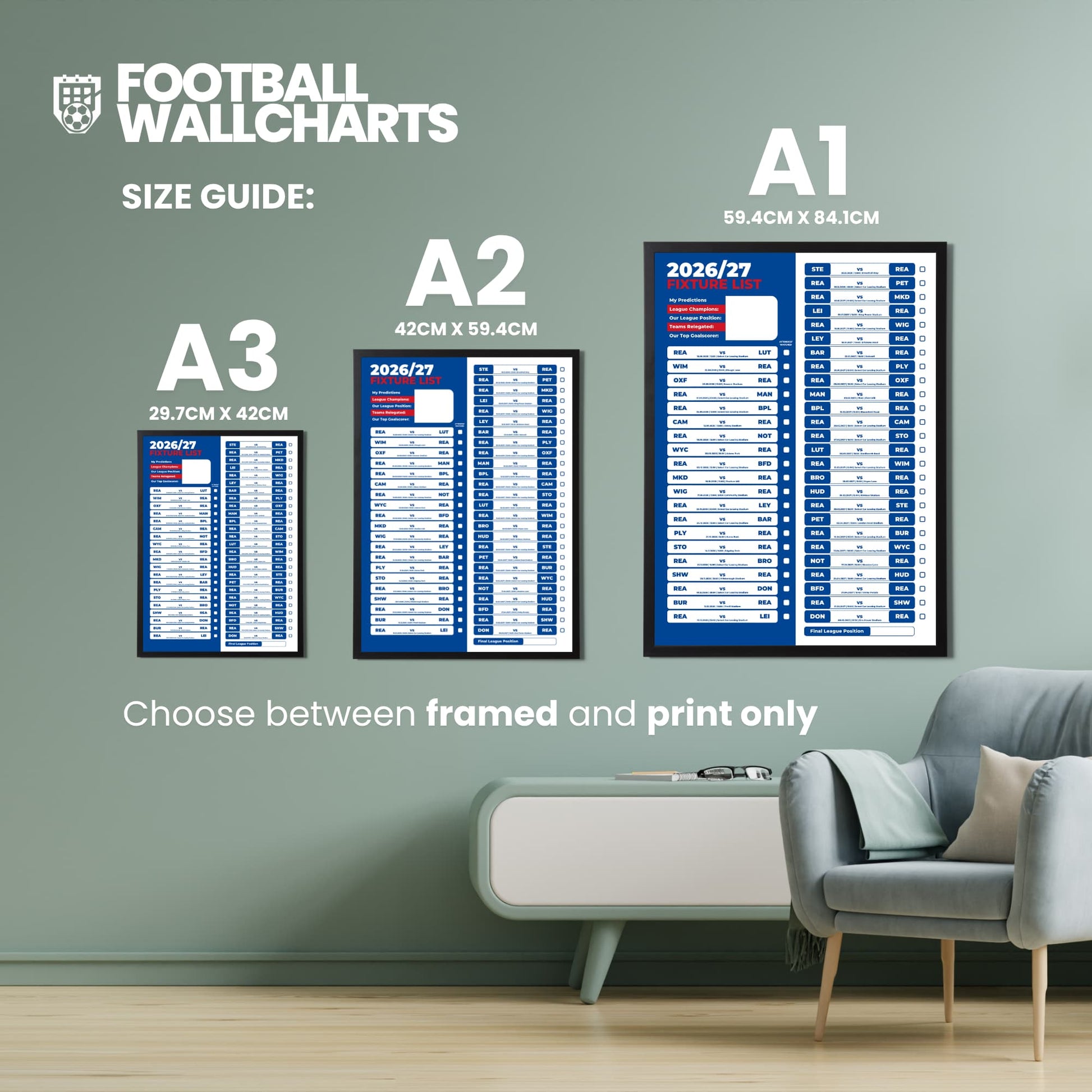 Reading — Size Chart
