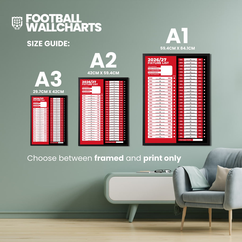 Salford City — Size Chart
