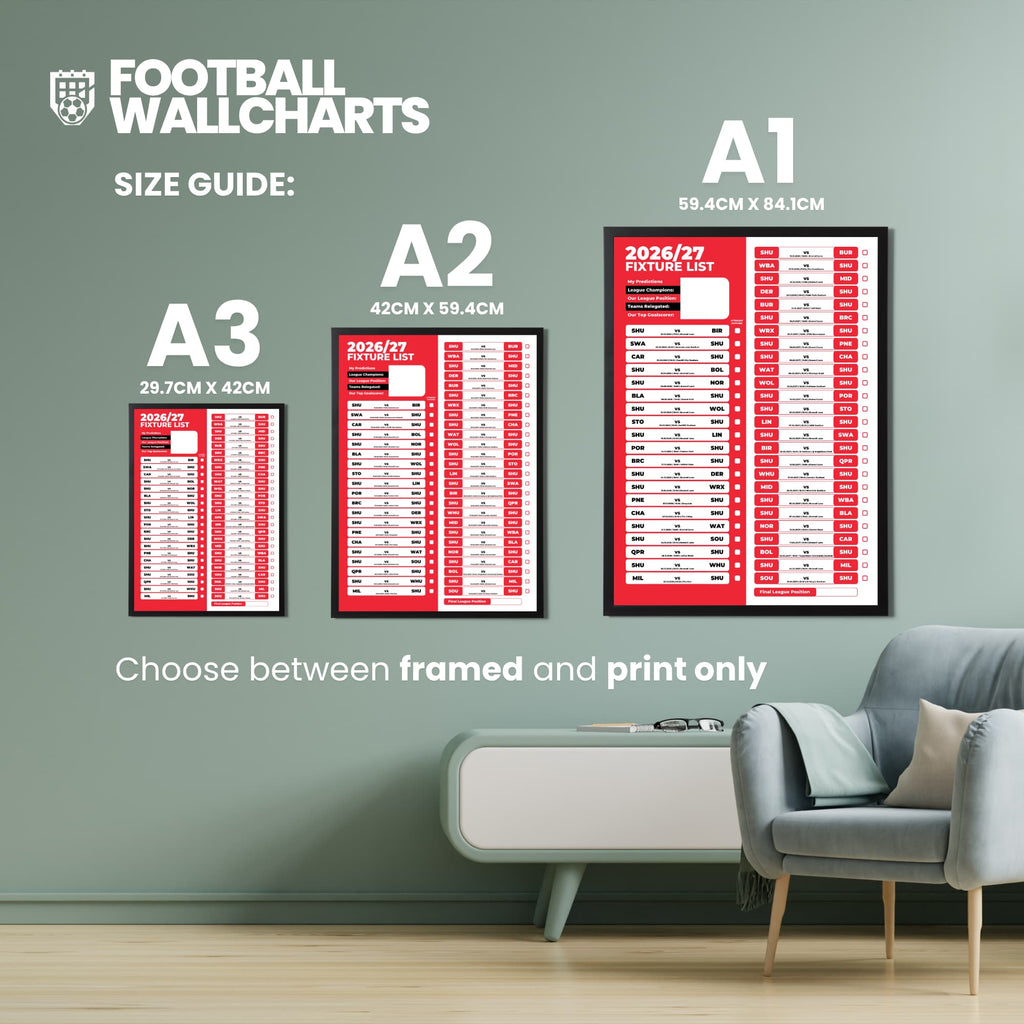 Sheffield United — Size Chart