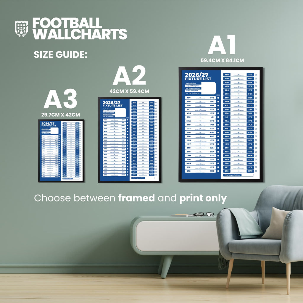 Stockport County — Size Chart