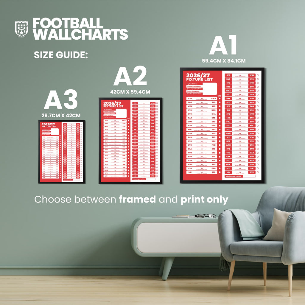 Stoke City — Size Chart
