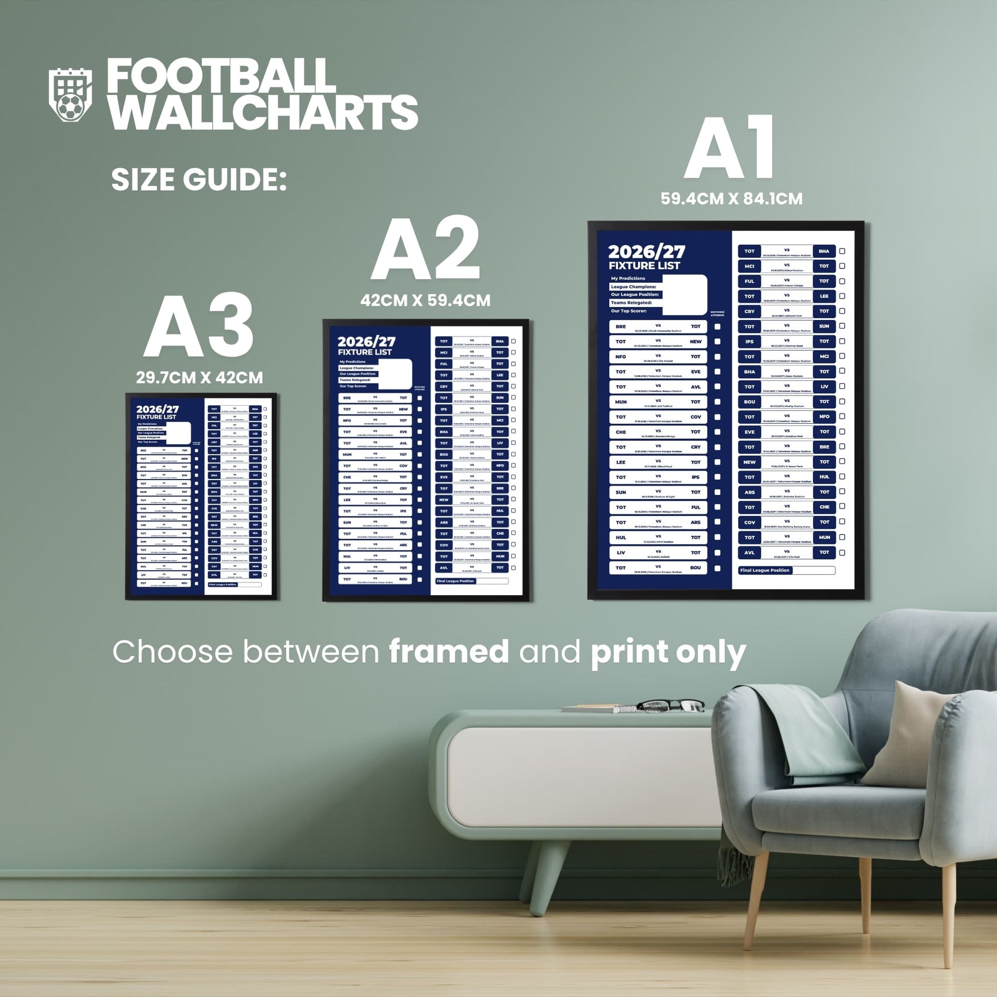 Premier League Clubs - 2026/27 Fixture Poster