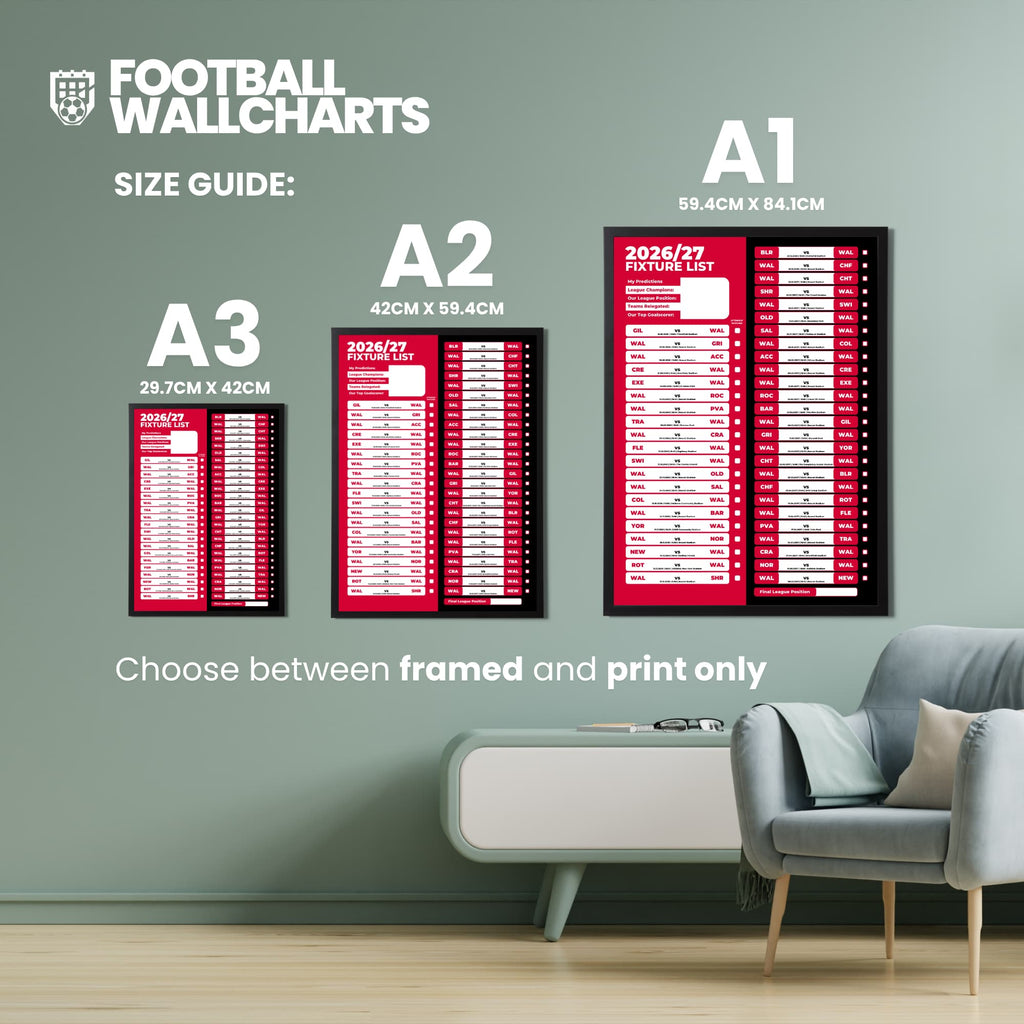 Walsall — Size Chart