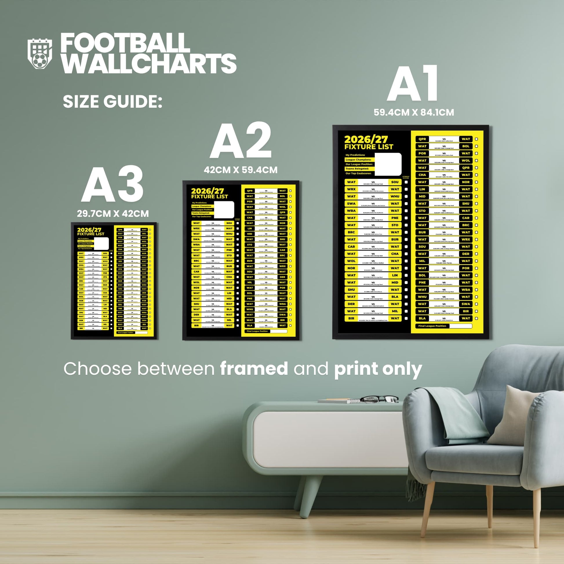 Watford — Size Chart