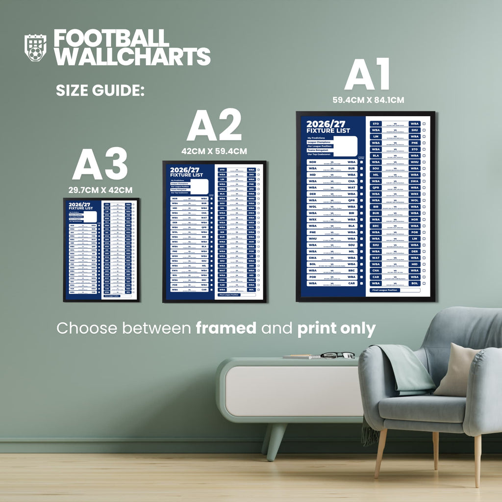 West Bromwich Albion — Size Chart