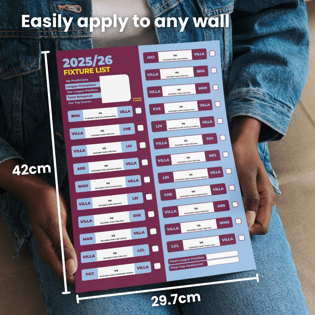 Women's Super League Clubs - 2025/26 Football Fixture Poster - A3 Size (29.7x42cm)