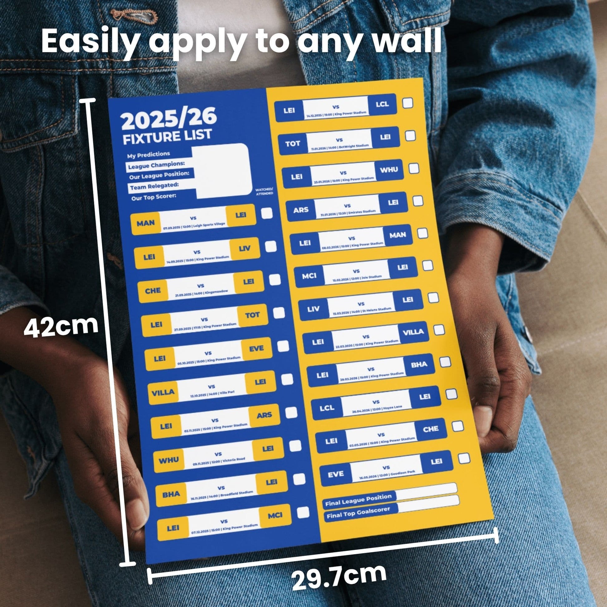 Women's Super League Clubs - 2025/26 Football Fixture Poster - A3 Size (29.7x42cm)