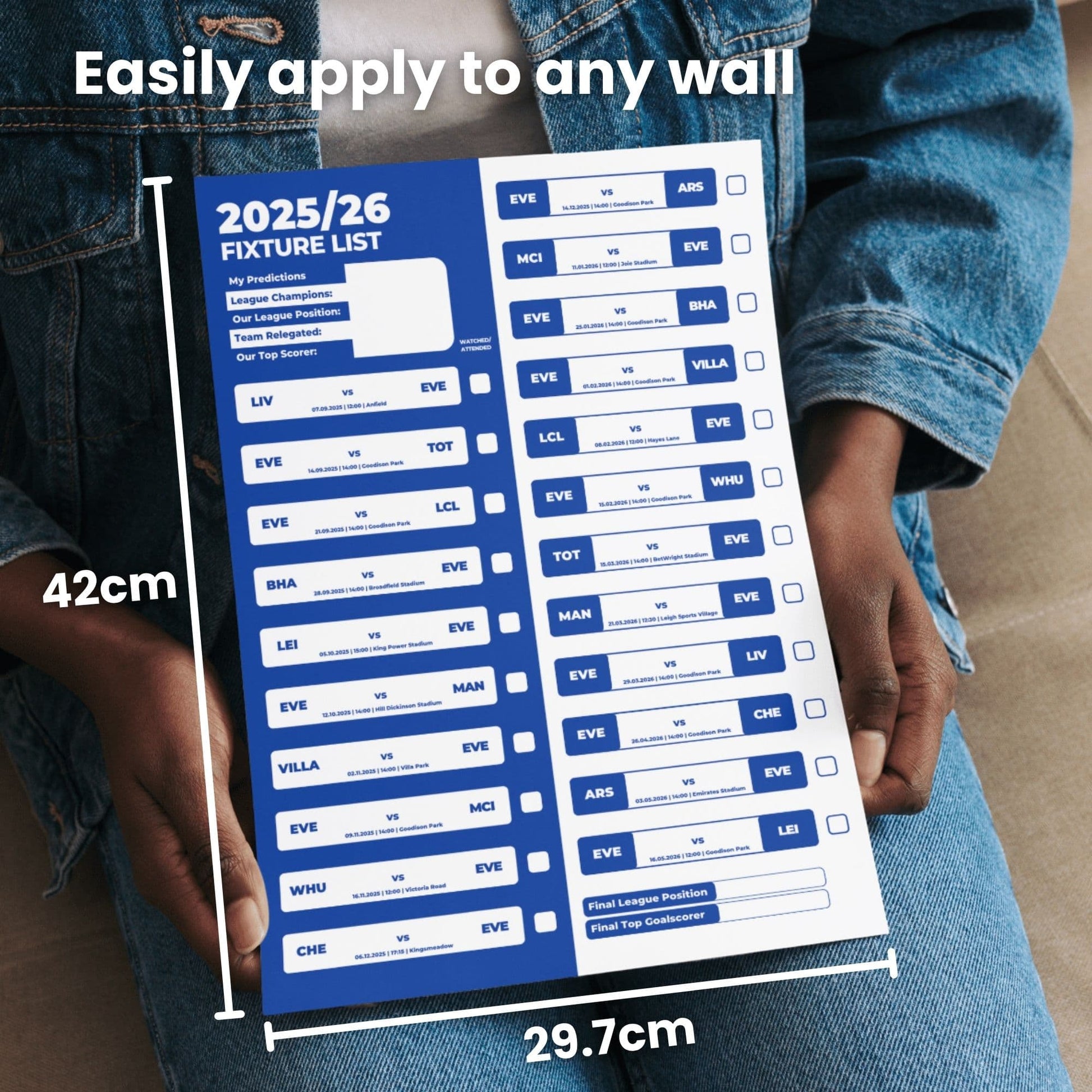 Women's Super League Clubs - 2025/26 Football Fixture Poster - A3 Size (29.7x42cm)