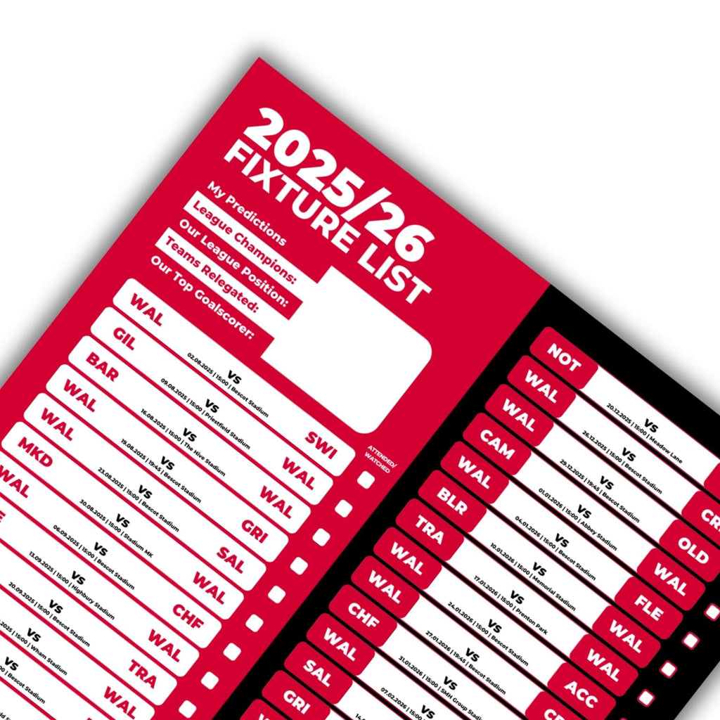 League 2 Clubs - 2025/26 Football Fixture Poster - A3 Size (29.7x42cm)