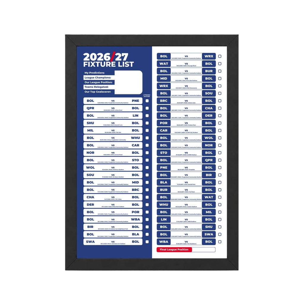 Bolton Wanderers — Black Frame Mockup