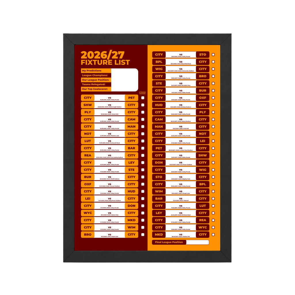 Bradford City — Black Frame Mockup