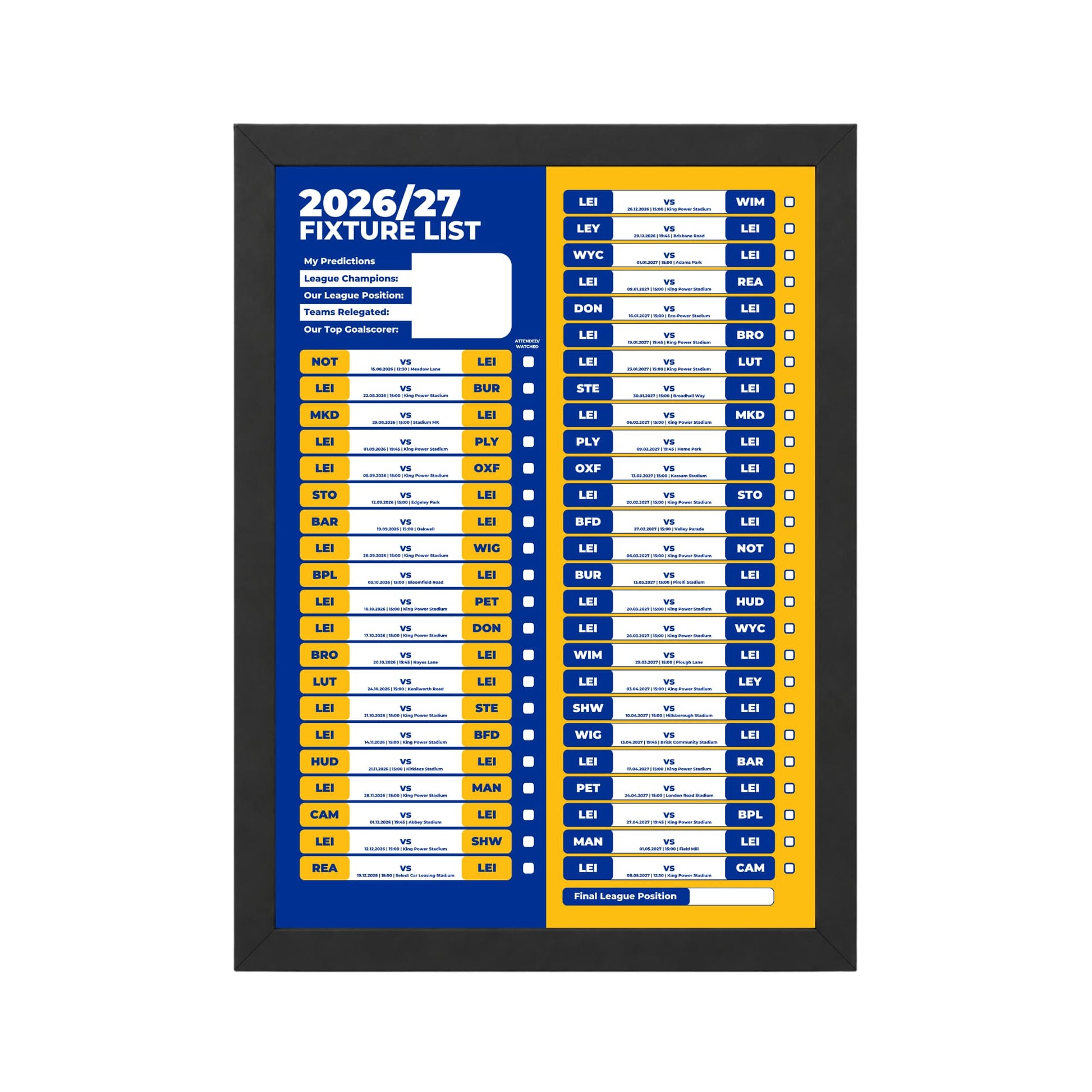Leicester City — Black Frame Mockup