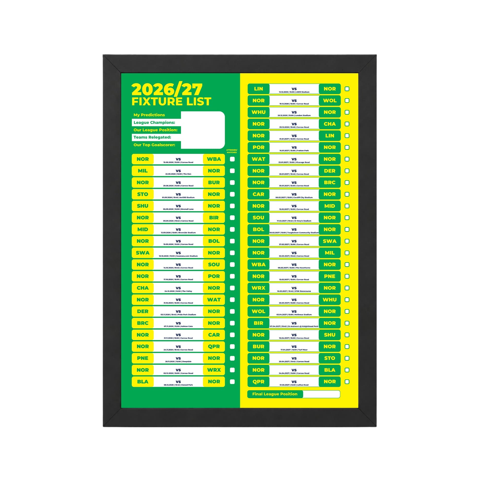 Norwich City — Black Frame Mockup