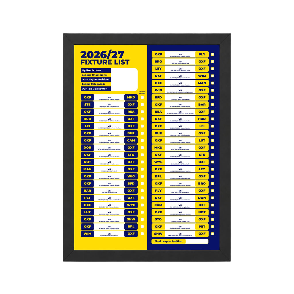 Oxford United — Black Frame Mockup