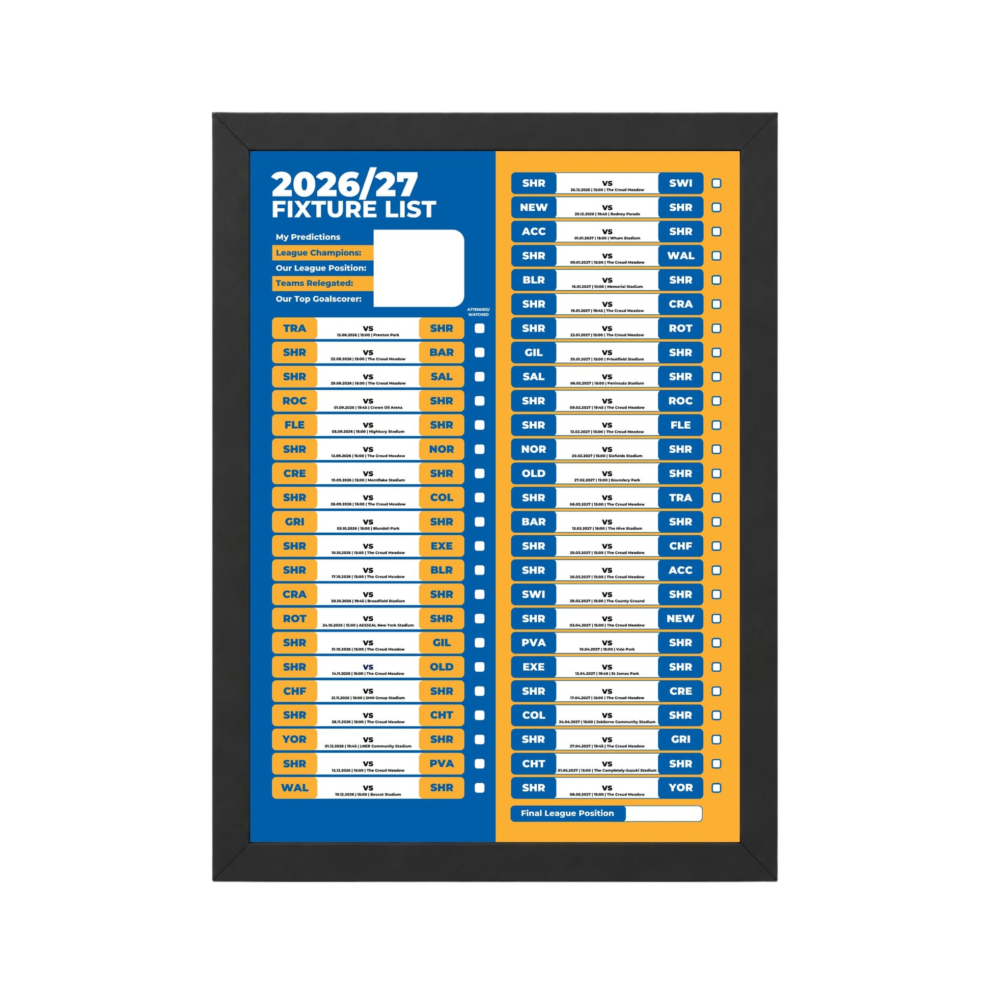Shrewsbury Town — Black Frame Mockup