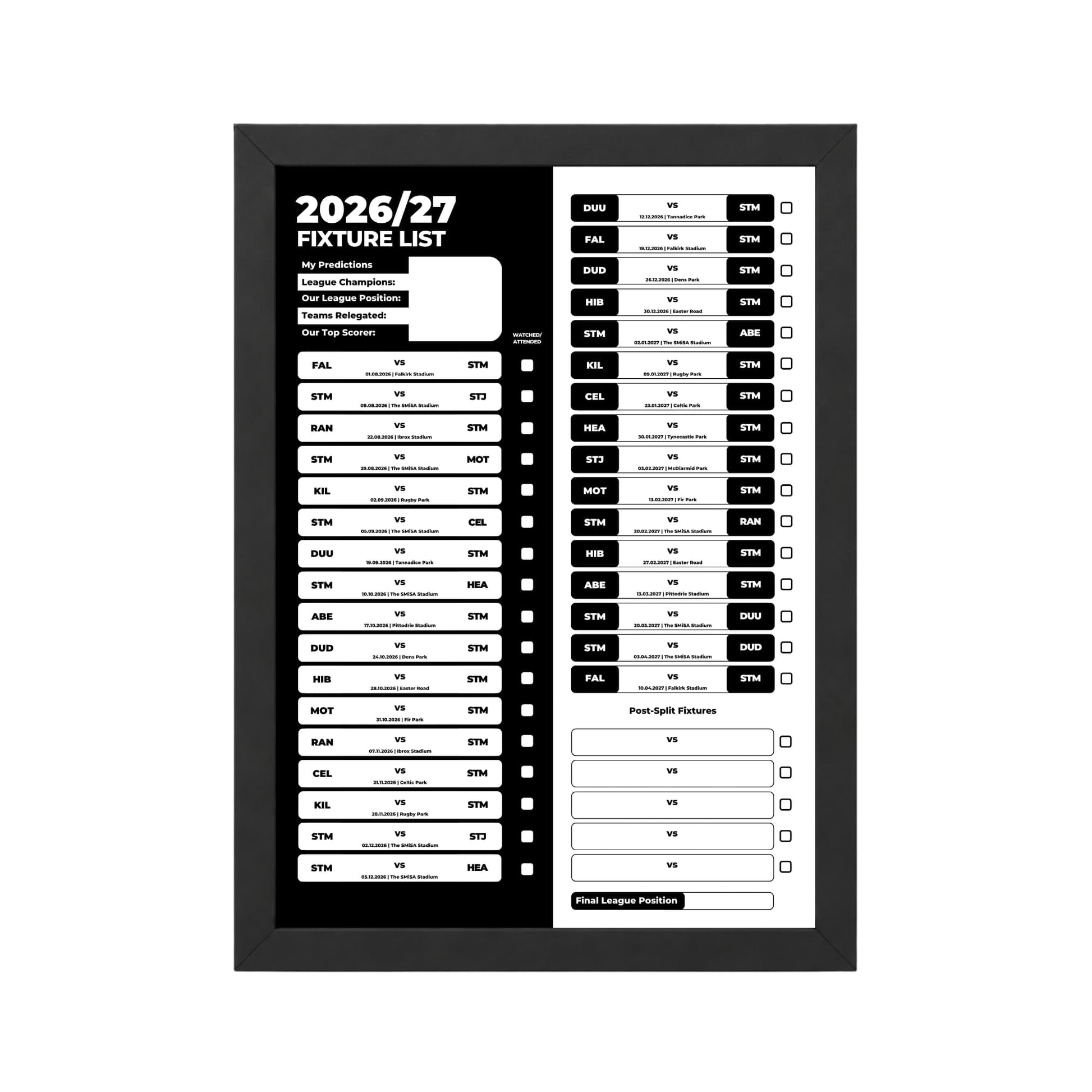 St Mirren — Black Frame Mockup
