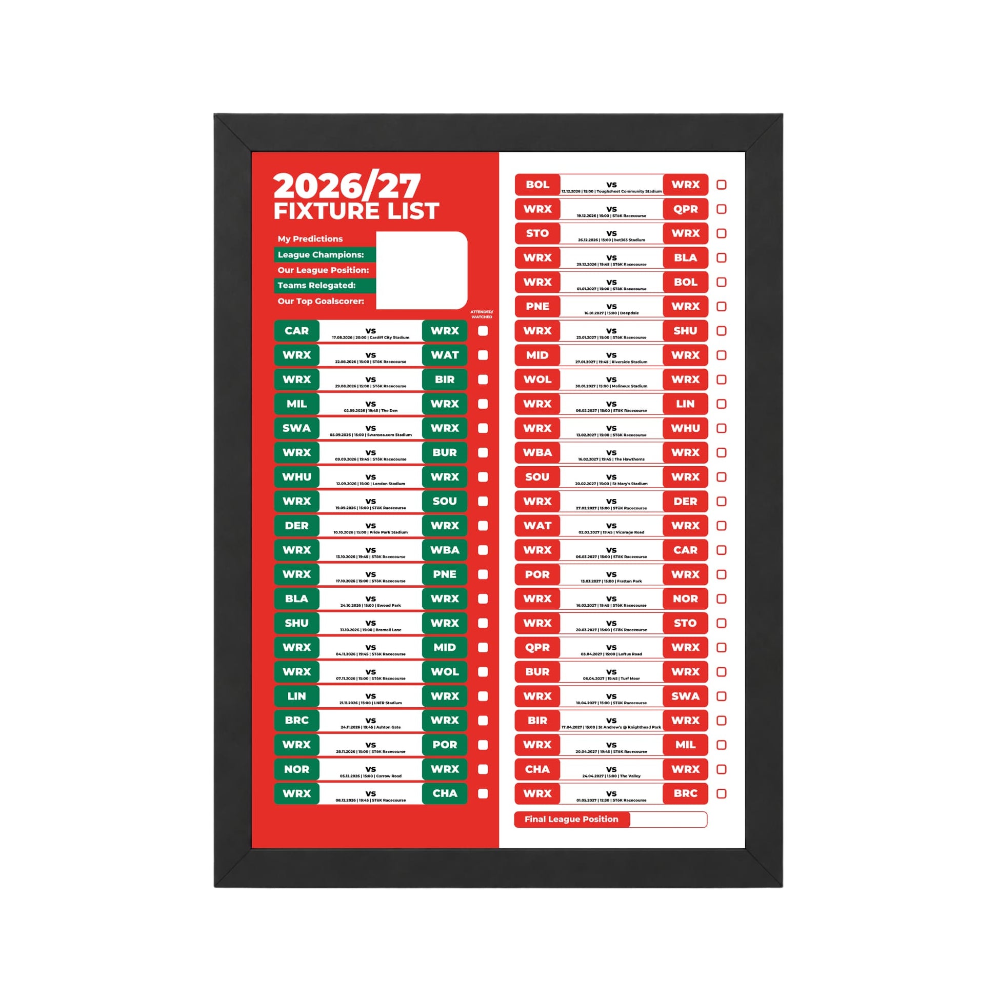 Wrexham — Black Frame Mockup
