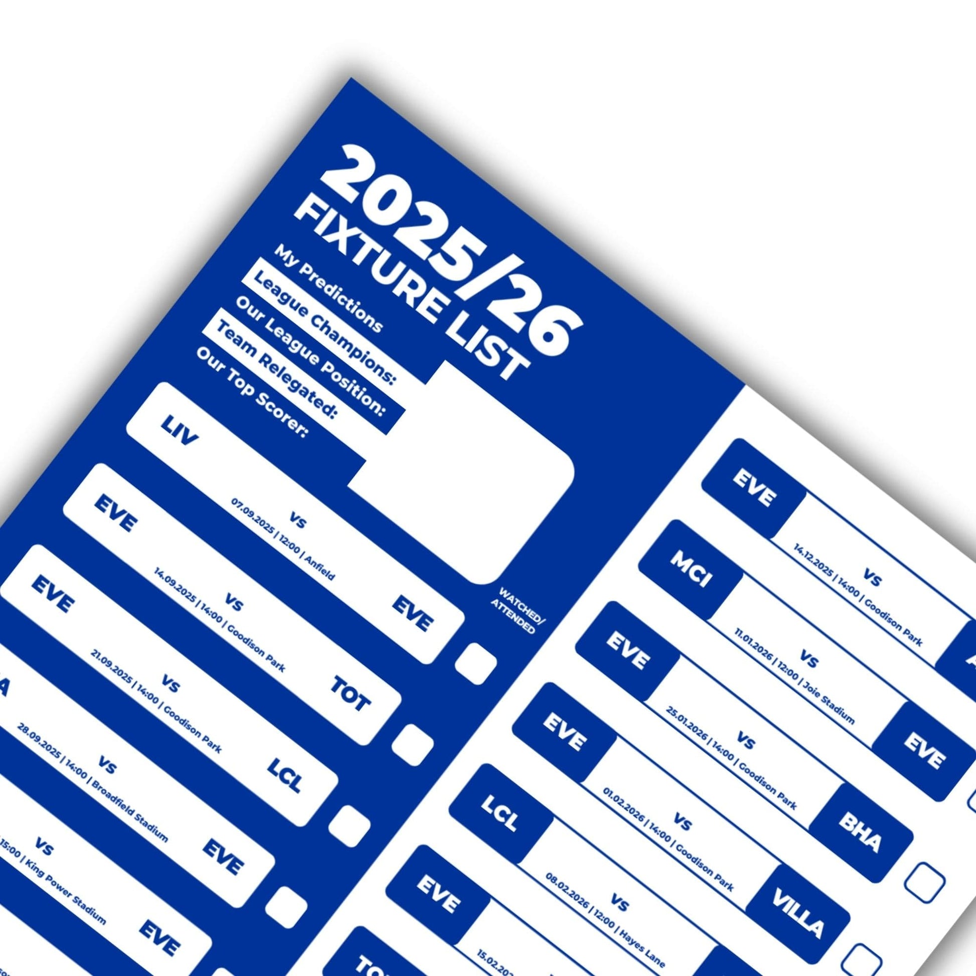 Women's Super League Clubs - 2025/26 Football Fixture Poster - A3 Size (29.7x42cm)