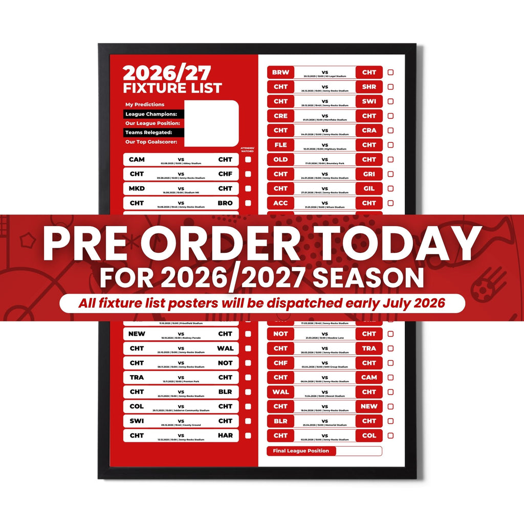 Pre-Order League 2 Clubs - 2026/27 Fixture Poster