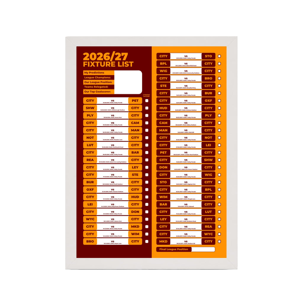 Bradford City — White Frame Mockup
