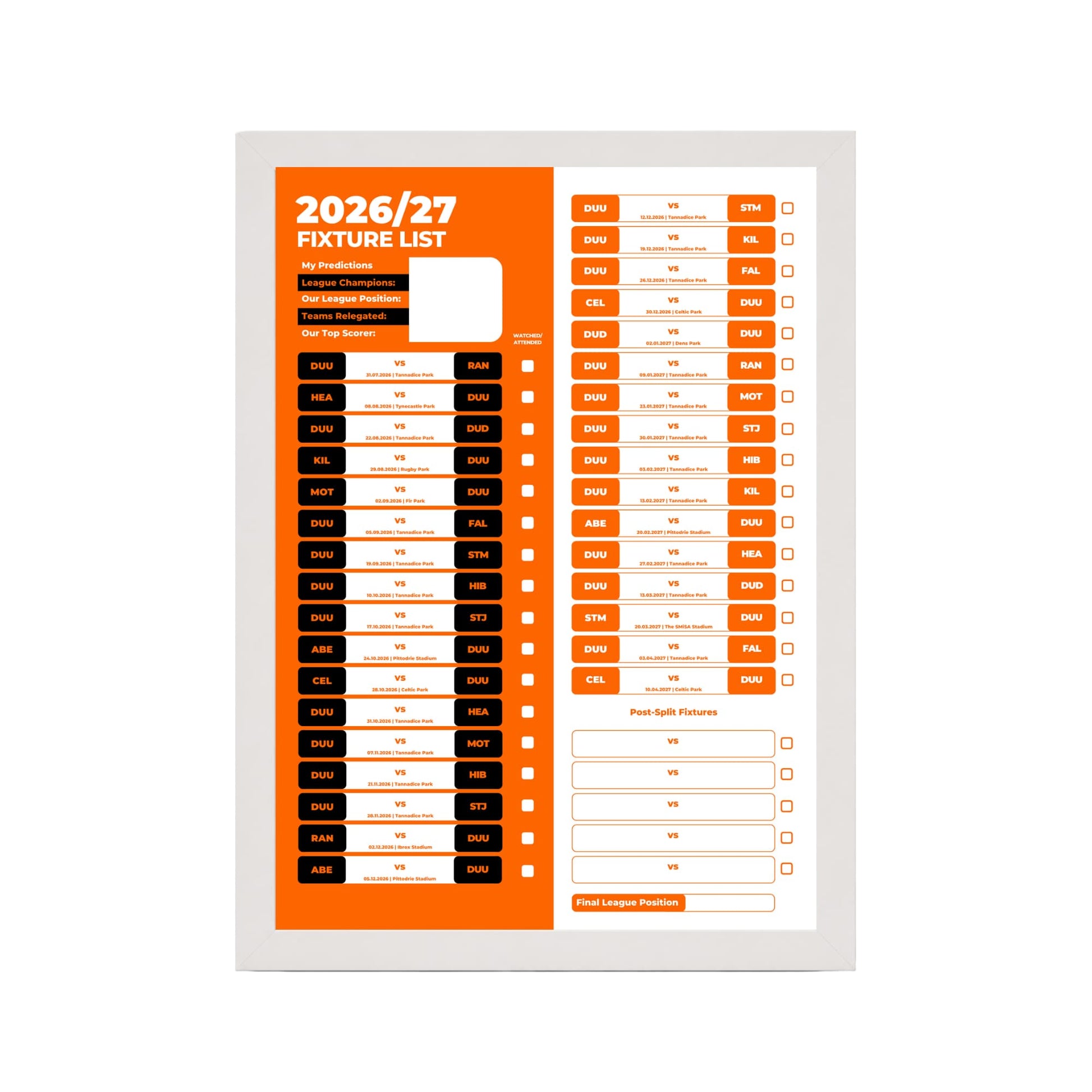 Dundee United — White Frame Mockup