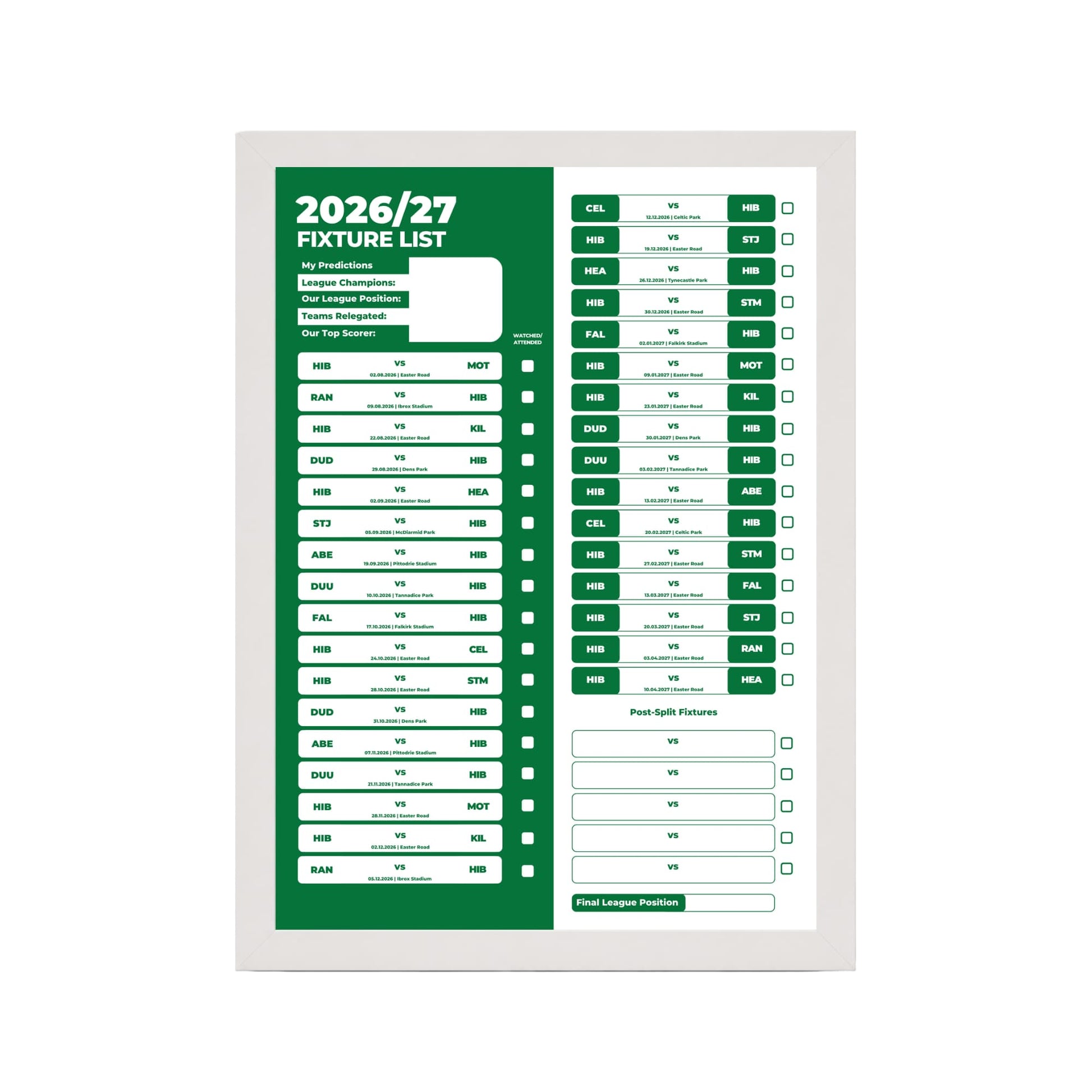 Hibernian — White Frame Mockup