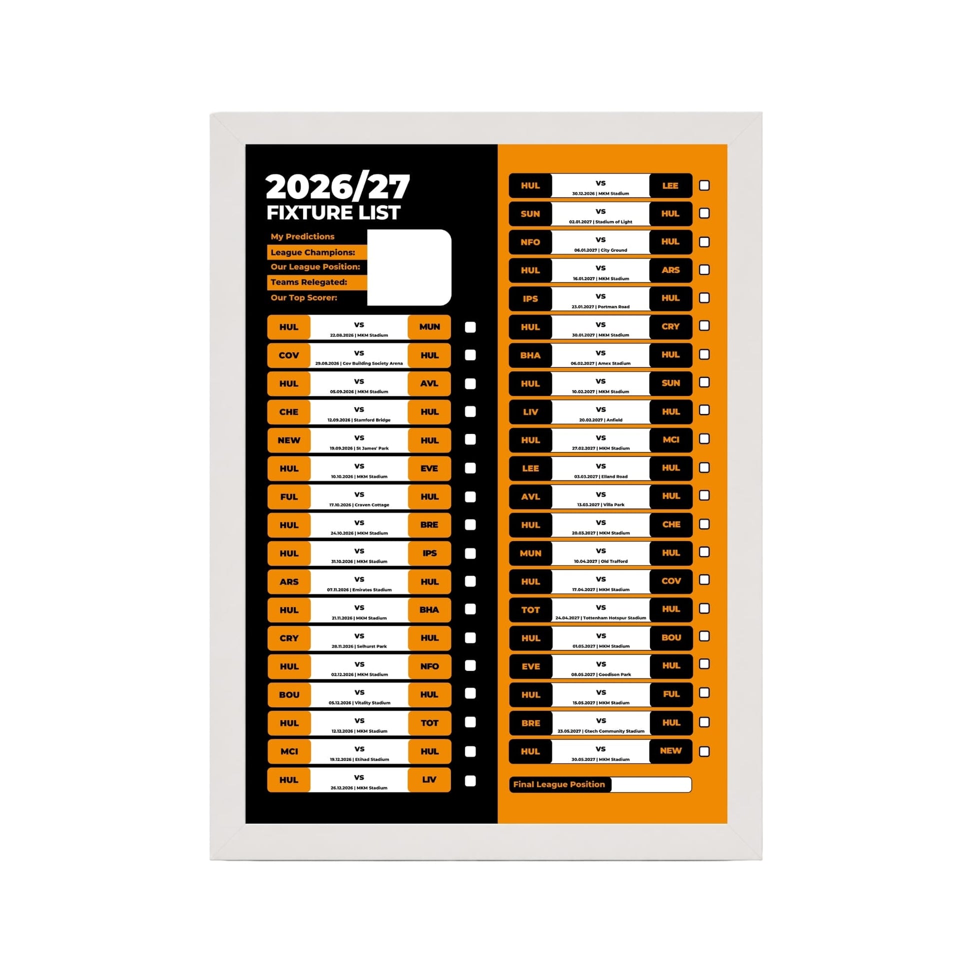 Hull City — White Frame Mockup