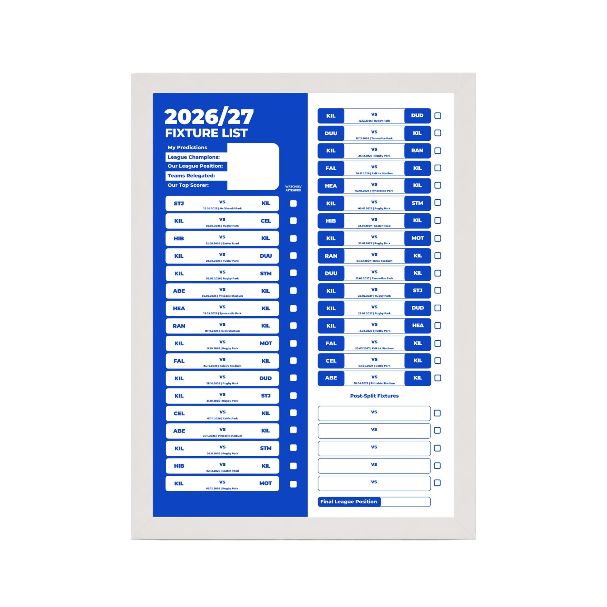 Kilmarnock — White Frame Mockup