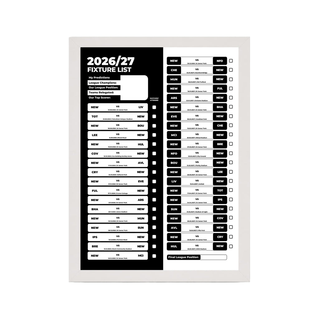 Newcastle United — White Frame Mockup