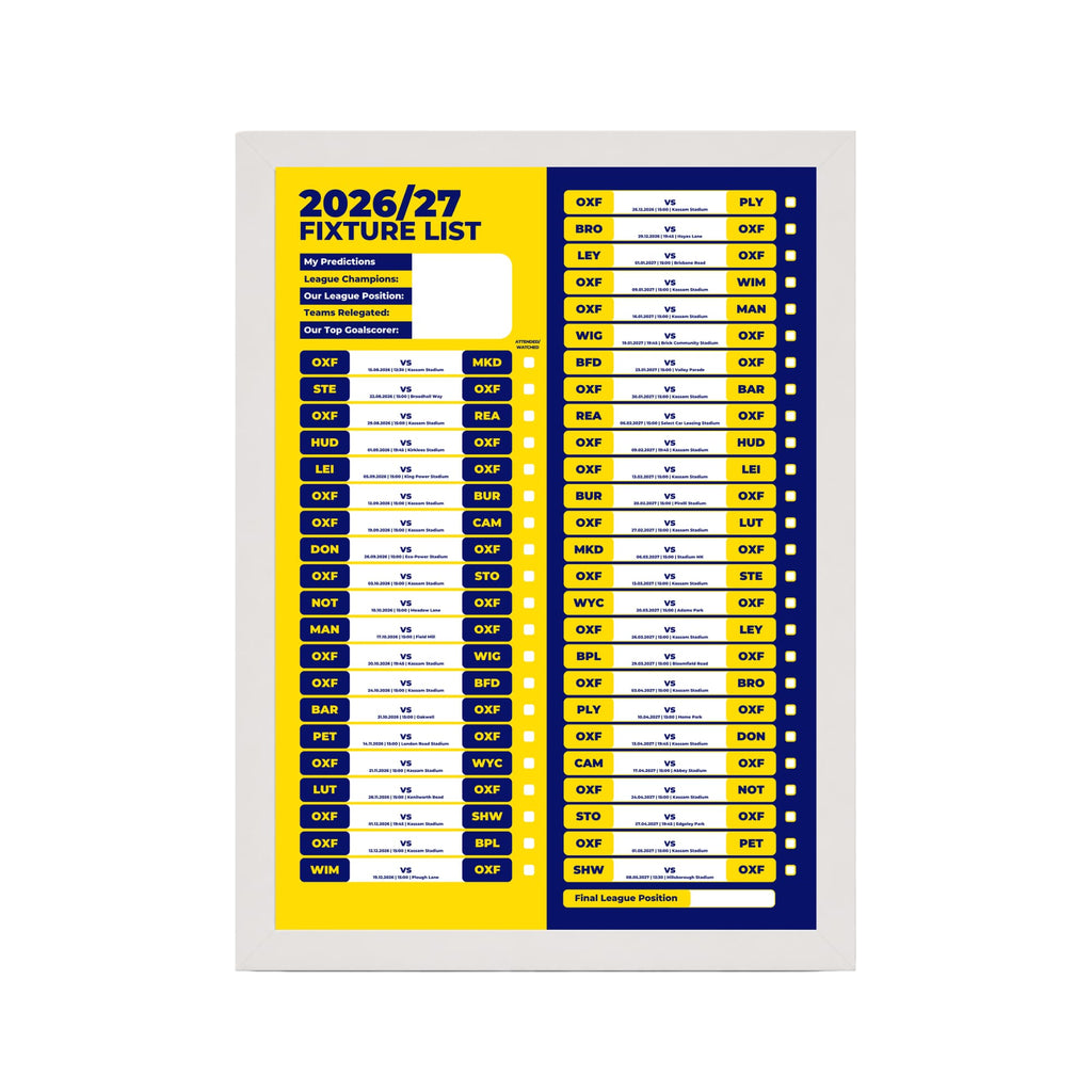 Oxford United — White Frame Mockup