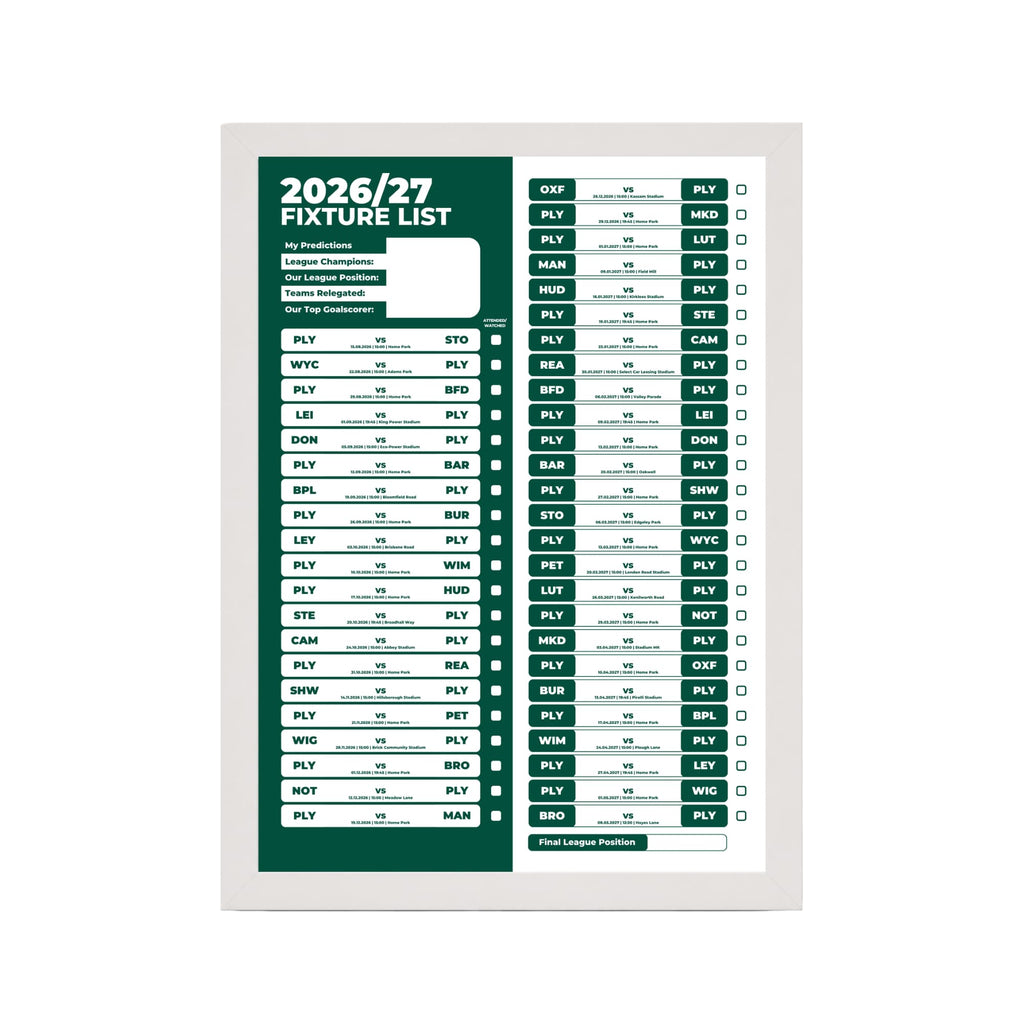 Plymouth Argyle — White Frame Mockup