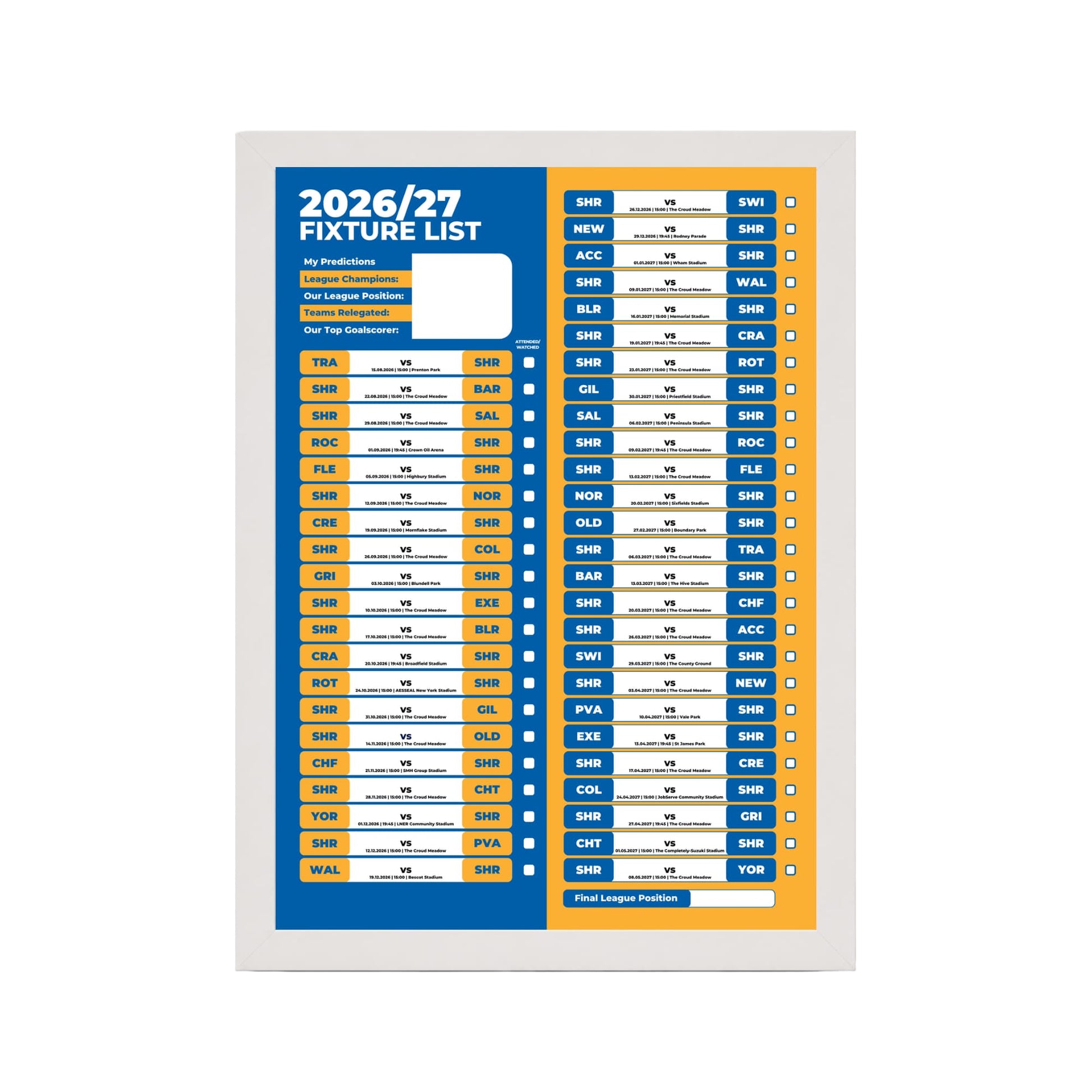Shrewsbury Town — White Frame Mockup